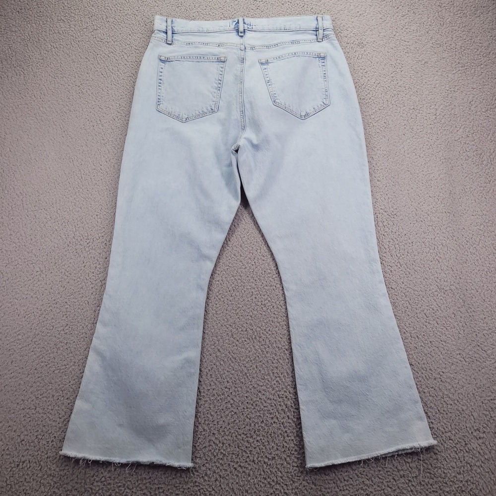 LOFT Jeans Womens Size 31/12 High Waist Kick Crop Frayed Hem Light Wash Denim